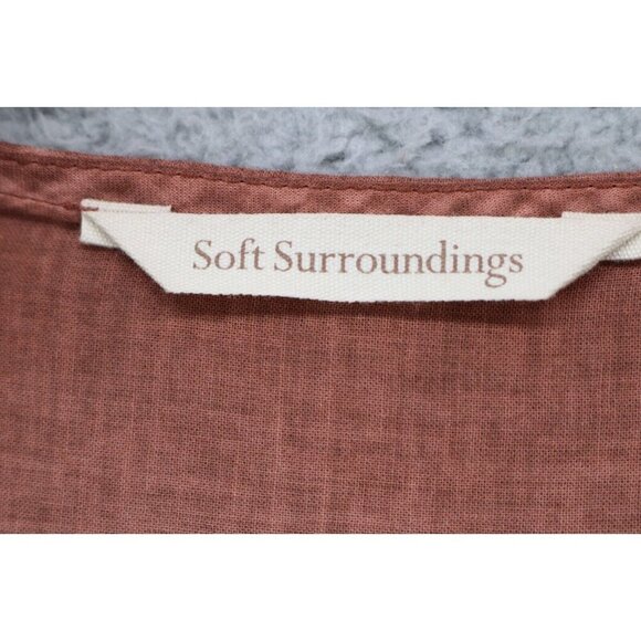 Soft Surroundings Caribe Brown Open Front Overlay-Medium/Petite-Embroidered-Boho - Picture 6 of 11